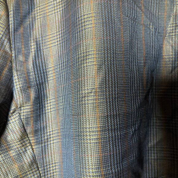 Baroni Silk & Wool by Tessilstrona Blazer Sport Coat Blue Plaid Sz 50L - Picture 5 of 12